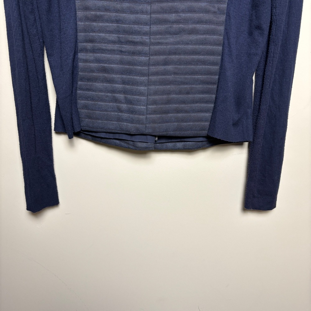 Lola & Sophie Cotton Blend Quilted Faux Suede Knit Zip Moto Jacket Womens XS - Picture 7 of 9